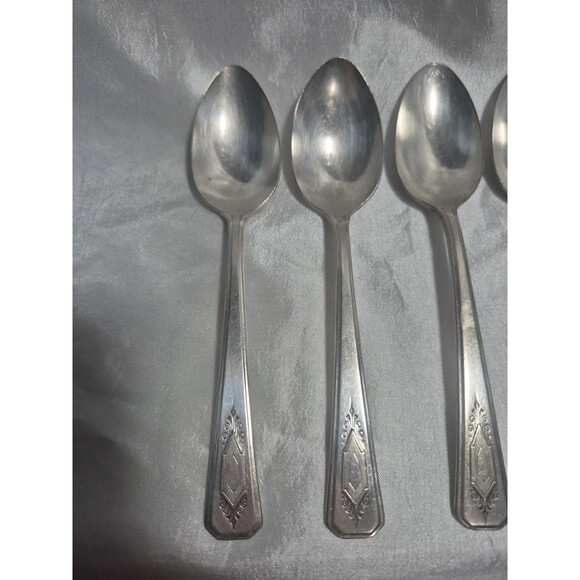 Lot of Wm A Rogers A1 Plus Silverware Nuart 1932 Silverplate Dinner Spoons 6" - Picture 2 of 12